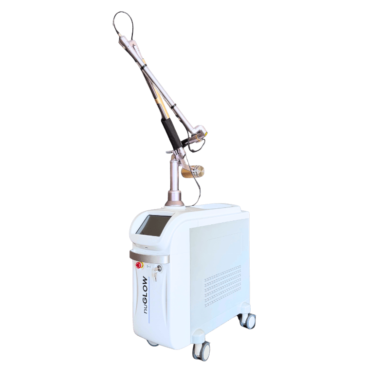 nuGLOW picosecond Nd:YAG laser device — profile view, 90 degrees